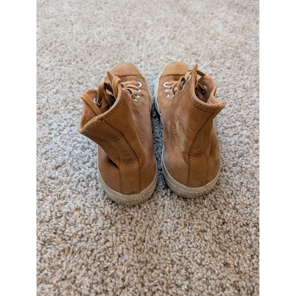 Converse Chuck Taylor All Star Tan Leather High Top Sneakers Mens 6 Women 8 - Picture 3 of 6
